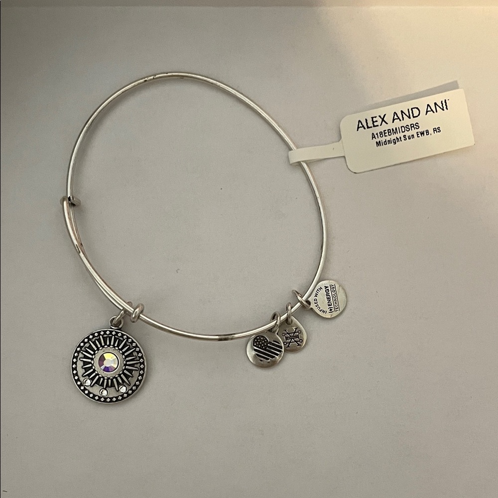 Alex and Ani Silver Charm Bangle